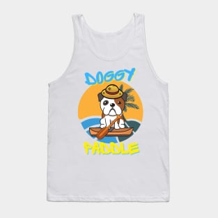 English bulldog doing the doggy paddle on a boat Tank Top